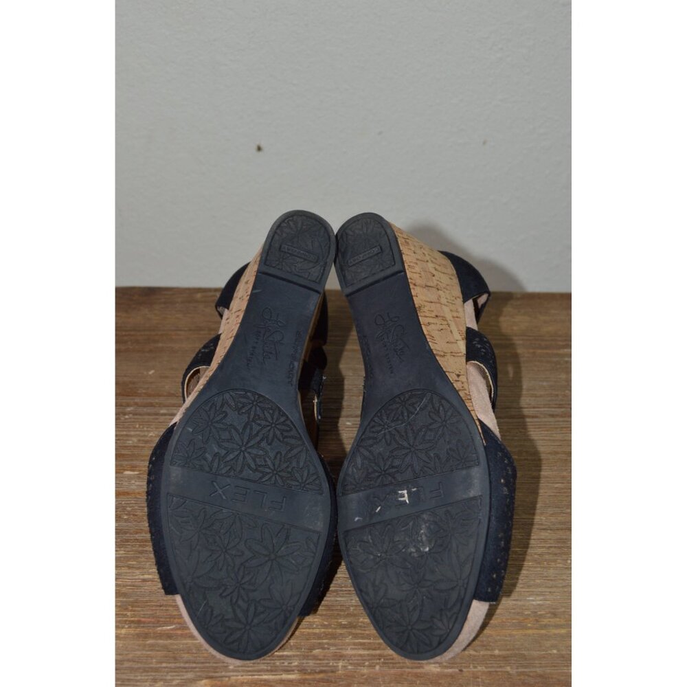 Life Stride Women’s Heidi Slip On Cork Wedge Open Toe Sandals Black Size 9M - Picture 4 of 8